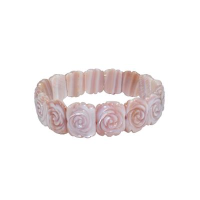 Armband FIRETTI "Schmuck Geschenk Armschmuck Armkette Zugarmband "Rosen", rosa, Armbänder, Damen, 20cm, Synthetik, Armband, Made in Germany - mit Perlmuscheln "Pinctada Maxima"