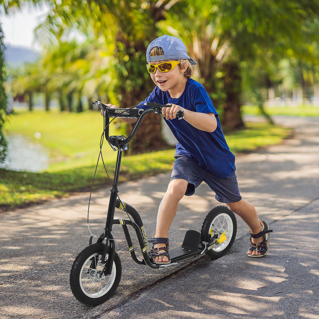 Clydel Metro Lane Kids Scooter Teen Push Scooter Big Wheels for Ages 5+ Years Black