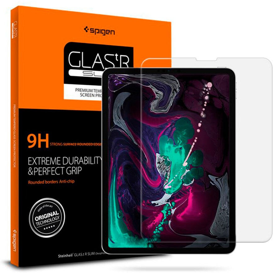 iPad Air (2022 / 2020) / 11" Pro (2022 / 2021 / 2020 / 2018) Spigen Glass.Tr Slim Skærmbeskyttelse - Gennemsigtig