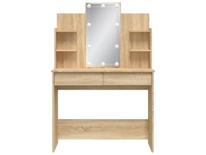 Promotion mai  * Coiffeuse avec lumières LED - Table de cosmétique - chêne sonoma 96x40x142 cm EU271837894