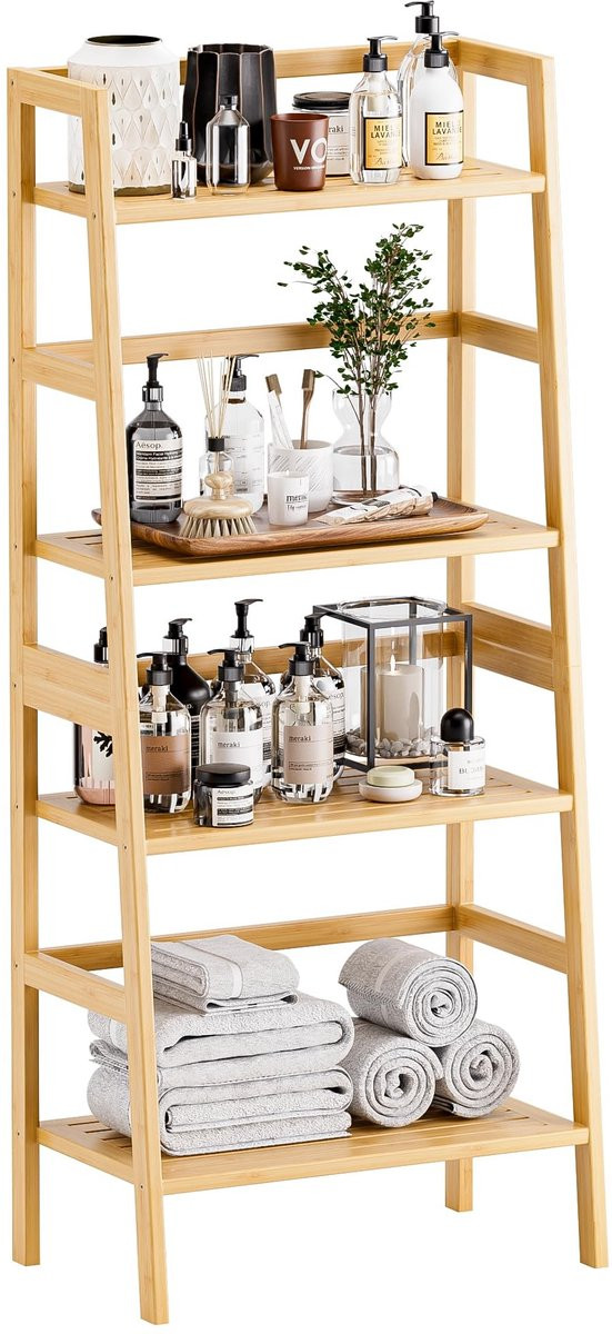 Dailygoods Vrijstaande Ladderplank met 4 Tiers van Bamboe