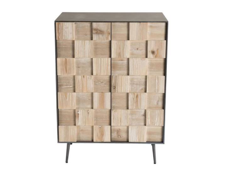 MACABANE CLEMENCE - Buffet 2 portes bois Sapin et pieds métal