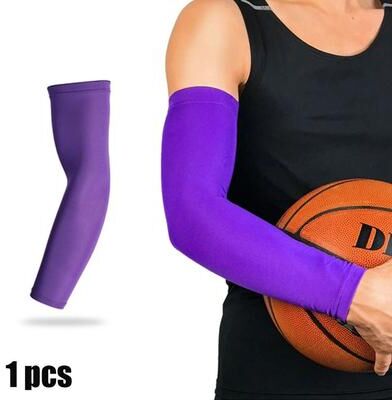 Uplift Essentials Unisex Cooling Sports Arm Sleeve & UV Sunscreen Band purple 2xl