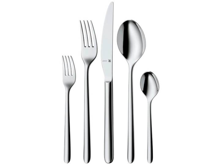 WMF Besteckset Flame Plus, Edelstahlfarben, Metall, 30-teilig, rostfrei, Besteck, Besteck-Sets
