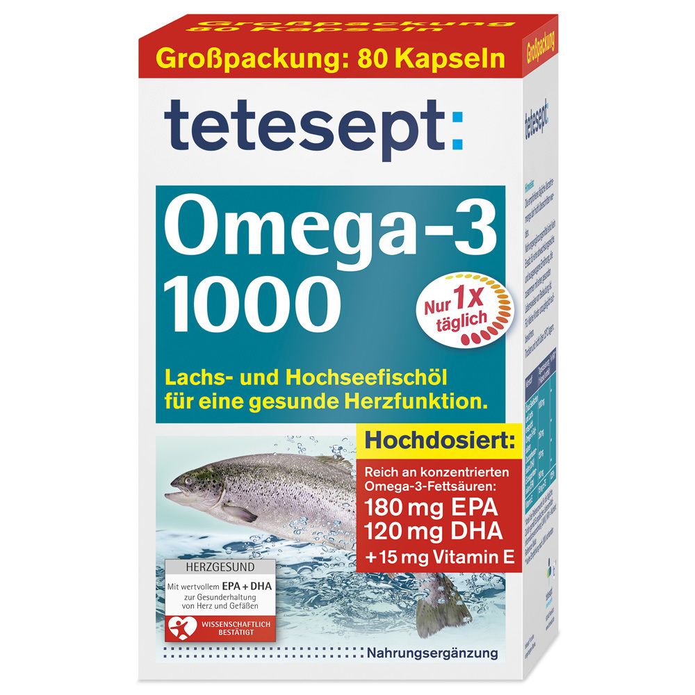 Tetesept Omega-3 1000 Kapseln 80 St