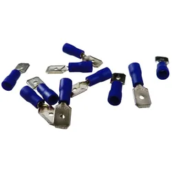 10 Stück Flachstecker AS2 6,3 × 8 mm blau 1,5–2,5 mm2 XBS