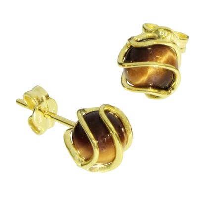 Paar Ohrstecker OSTSEE-SCHMUCK "Ostsee-Schmuck Ohrstecker Goldkäfig Ohrstecker Goldkäfig", gelb, Ohrringe, Damen, 75mmDurchmesser, Gelbgold 333