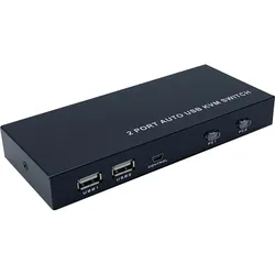 Aisens A111-0400 Tastatur/Video/Maus (KVM)-Switch Schwarz, KVM Switch, Schwarz