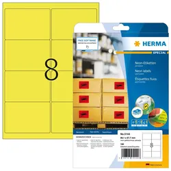 HERMA Neonetiketten A4 99.1x67.7 mm neon-gelb Papier matt 160 St.