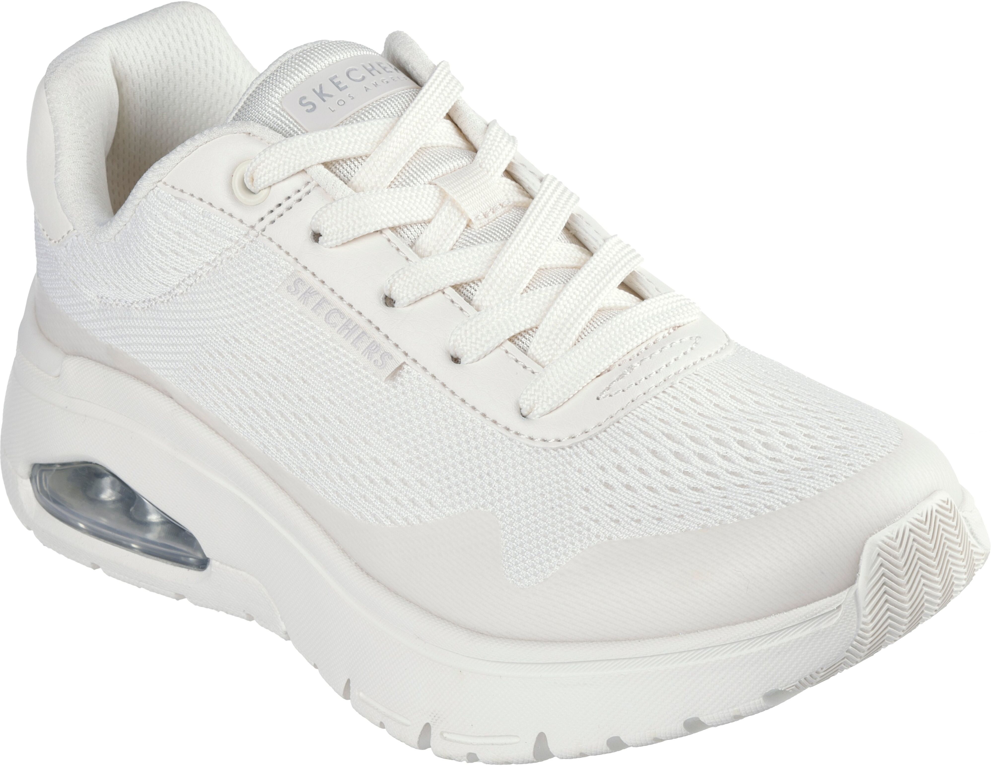 Sneaker SKECHERS "UNO FLEX-UNO FRESH ONE", Damen, Gr. 40, atmungsaktiv, weiß (sanftes weiß), Lederimitat, Textil, Schuhe Sneaker, Neon Schuh, Sneaker, Keilsneaker mit Plateausohle