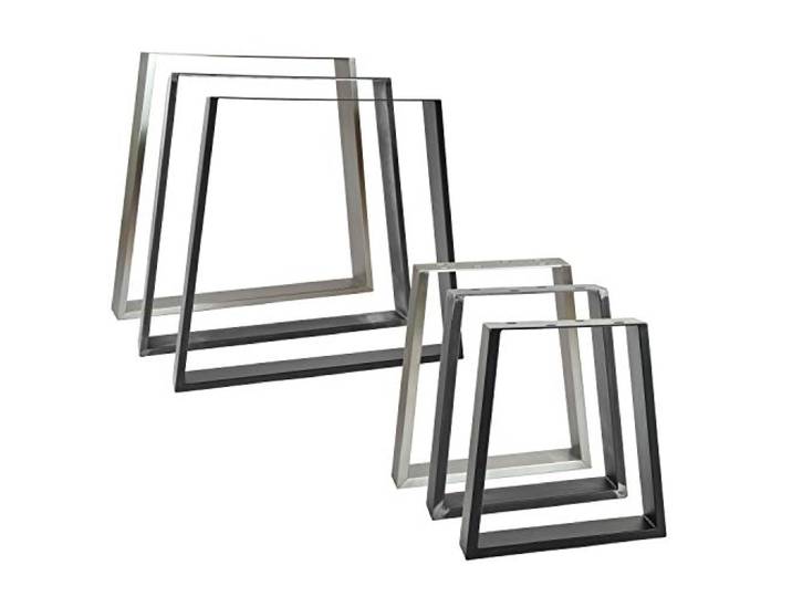 Natural Goods Berlin 2X Tischkufen TRAPEZ Design Möbelkufen V-Form Metall Tischbeine scandic Loft Tischgestell aus Stahl Tischkuven, Hairpin Legs (B30/40 x H42cm (Sitzbank/Couchtisch), Edelstahl)