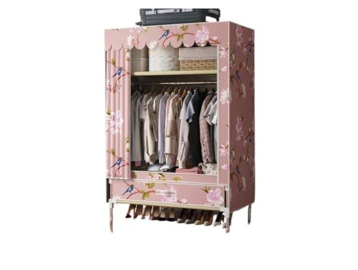 WWPMNQD Tragbarer Kleiderschrank Kleiderschrank mit Schubladen Schlafzimmer, Haushalt, einfach, Miethaus, wirtschaftlich, robust und langlebig(Color2)