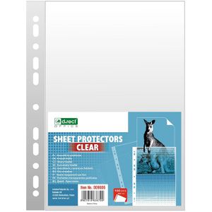 D.RECT Prospekthüllen 009606, A4, glasklar, 0,055 mm, oben offen, 100 Stück