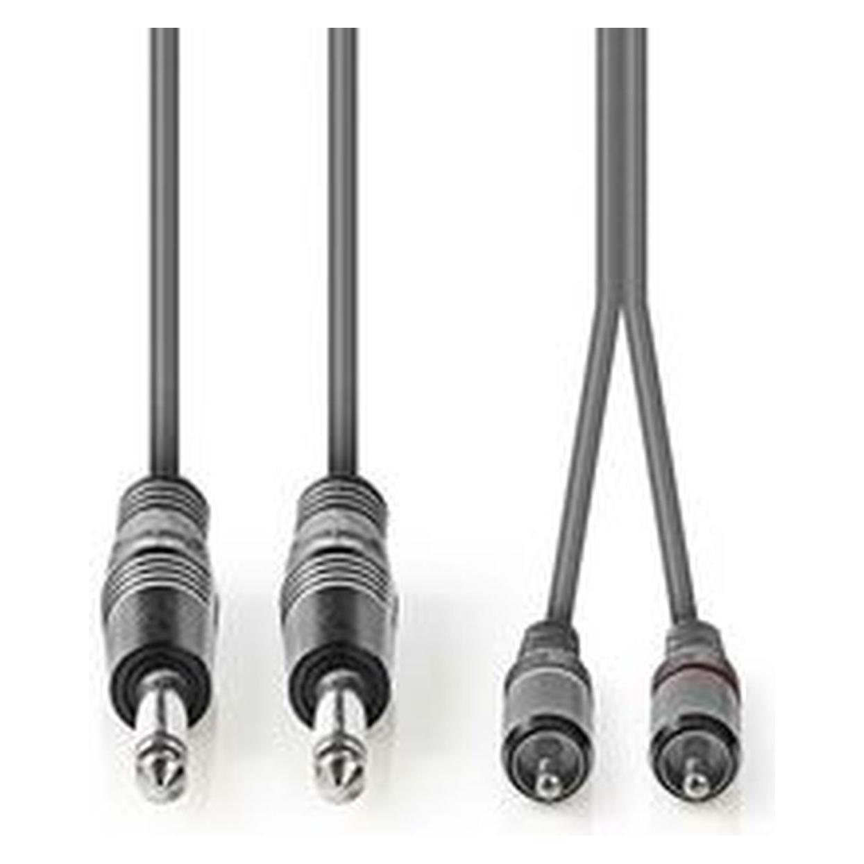 Nedis Audiokabel Stereo 2X 6.35 mm männlich 2X RCA mac (1.50 m, Cinch Kabel) (COTH23320GY15)