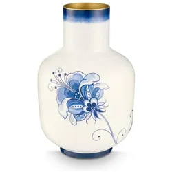 Konjac Sponge, Vase, Pip Studio Metallvase mit dem Blauen Vogel Blau
