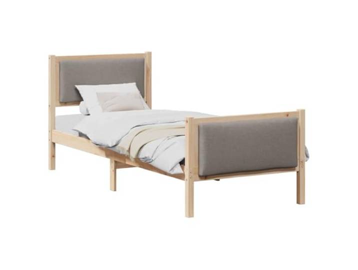 KTHLBRH Bett mit Kopfteil Maulwurf 80 x 200 cm Massivholz Kiefer Lattenrost, gepolstertes Polyester-Kopfteil, Stauraum unter dem Bett, Montage erforderlich