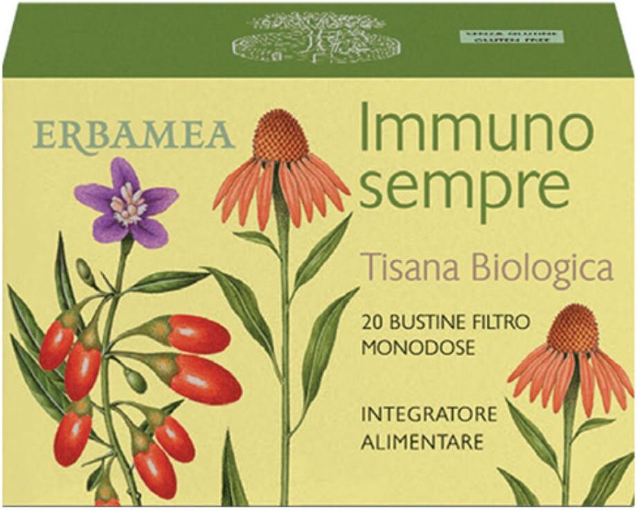 ERBAMEA Srl Immuno Sempre - Tisana Biologica 20 Bustine, Tisana per Rafforzare il Sistema Immunitario