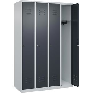 CP-Möbel Spind Classic PLUS, anthrazit, 4 Abteile, mit Zylinderschloss, 120 x 185 cm