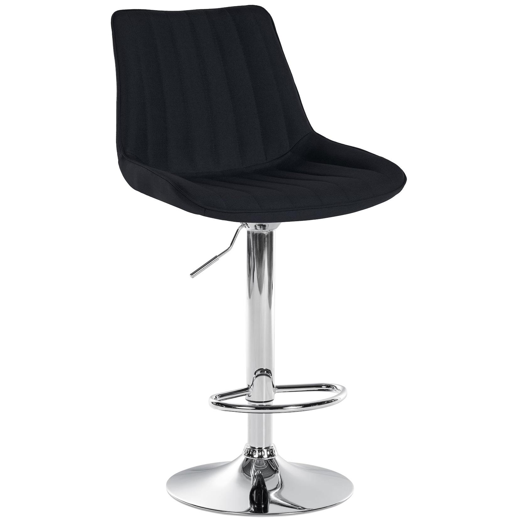 CLP Barhocker Toni Stoff chrom - Farbe: schwarz, Gestellfarbe: chrom