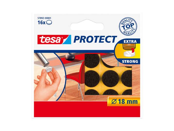 Tesa Filzgleiter Braun ⌀ 1.8 cm 16 Stück