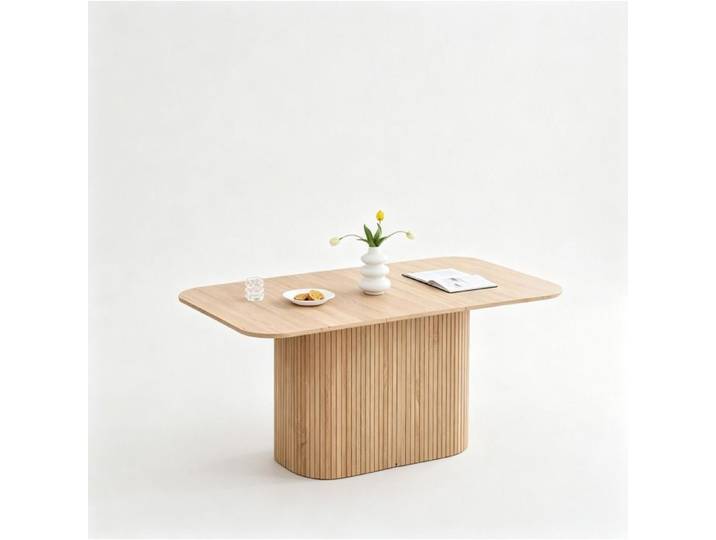 Table à manger ovale extensible moderne en bois clair