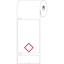 Brady, Etikettenrolle, THTCLP-S-L1-7594-2, Polypropylen, Weiss, glänzend, 55.00 x 85.00 mm, Layout L1 (1 rote Raute