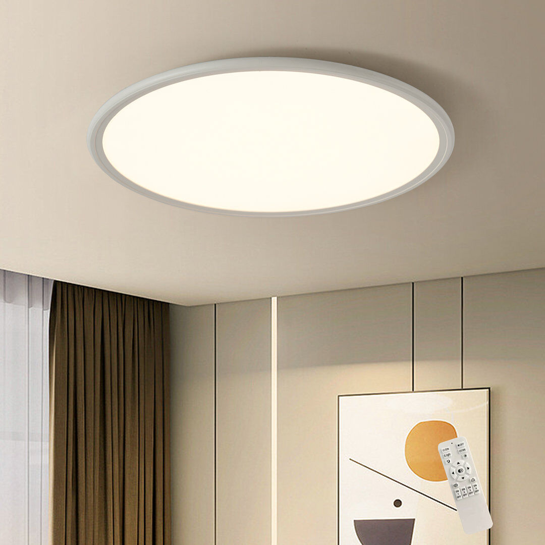 Blue Elephant Deshunda 1 - Light LED Flush Mount White 4cm H x 50cm W x 50cm D