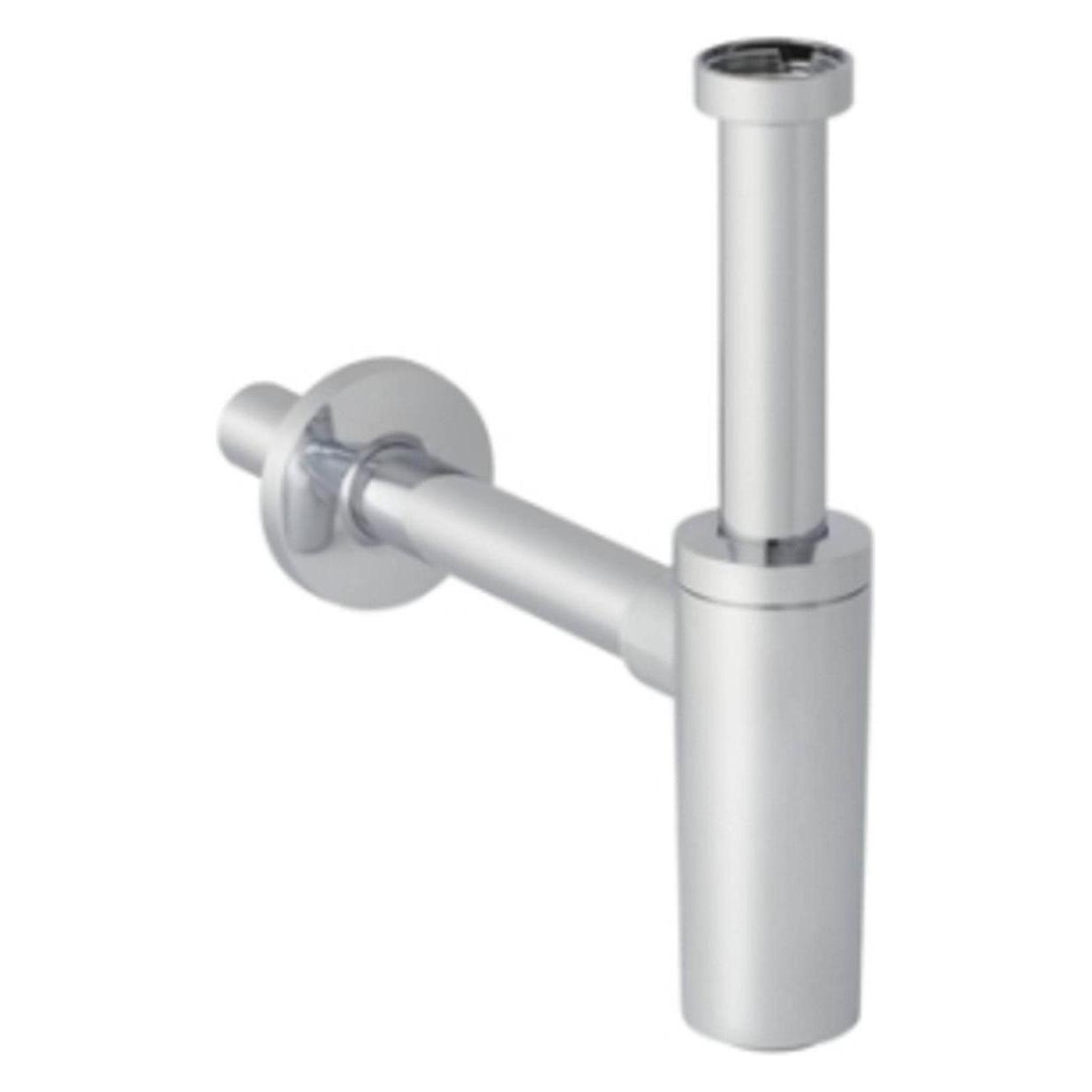 Geberit Tauchrohrgeruchsverschluss für Waschbecken, Abgang horizontal, d40, 1 1/4, glanzverchromt (Flaschensiphon, 1 1/4") (151.035.21.1)