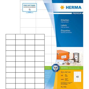 Herma Premium 4461 4000 Etiketten weiß 52.5x29.7mm, 4000 Stück