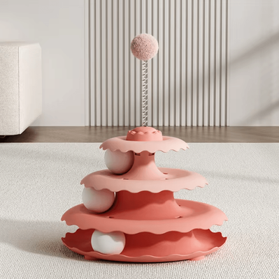 Inspire Curations SpinPounce Interactive Cat Turntable Toy pink