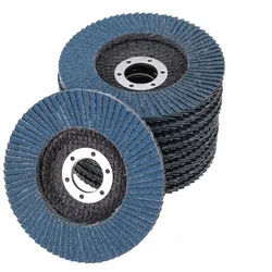 Vago-Tools 10x Fächerschleifscheiben 115mm flach K120 Blau