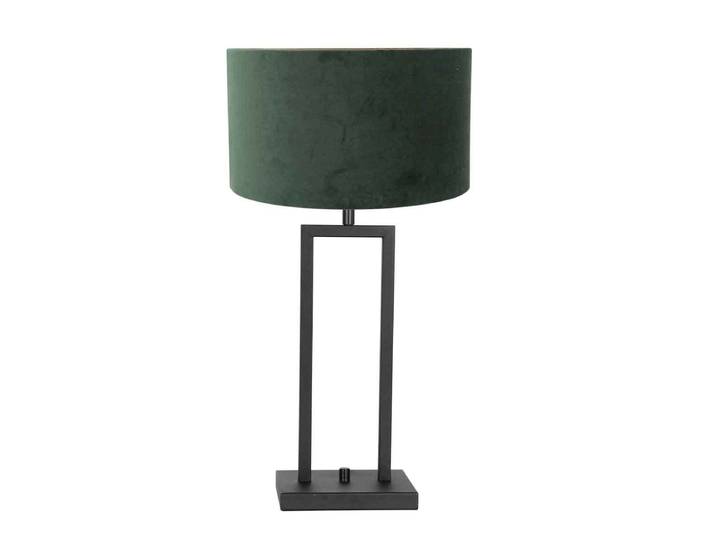 Lampe de table - noir - Stang - métal textile - Ø 30cm - E27 - 8212ZW - Steinhauer