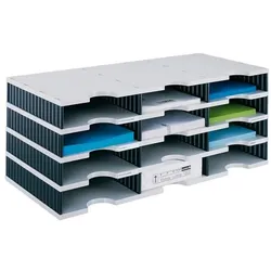 styro Styrodoc Sortierstation DIN C4 12 -Fach grau/schwarz