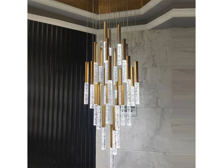 Plafonnier LED en cristal au design nordique minimaliste, design moderne, luminaire décoratif d'intérieur, idéal pour un salon ou des escaliers