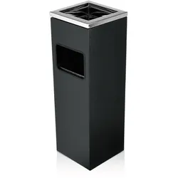 2x Standascher Pulverbeschichteter Stahl / Edelstahl 60 cm eckig Aschenbecher