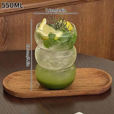 Uplifted Finds Creative Wave Shape Glass Tumbler High Performance Transparent Ripple Mug For Iced Coffee & Tea s3