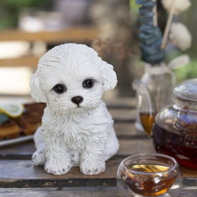 Hi-Line SoReal White Labradoodle Decorative Puppy Figurine for Home & Garden Décor, Handpainted Polyresin Dog Statue
