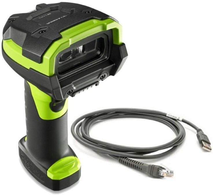 Zebra LI3608 ER Scanner industriel 1D + câble USB Scanner industriel 1D filaire avec boîtier robuste, conformité IP65/IP68 et grande portée de