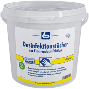 Dr.Becher Desinfektionstücher 1454000 Spendereimer, für Flächen, alkoholisch, 29 x 30 cm, 70 Tücher