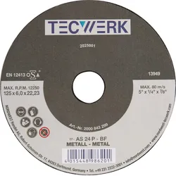 Schruppscheibe Action D125xS6mm gekr.Bohr.22,23mm TECWERK