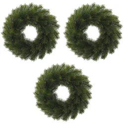 CREATIV green künstliche Pflanze Tannenkranz 76 Tipps, 30 cm, 3er Set