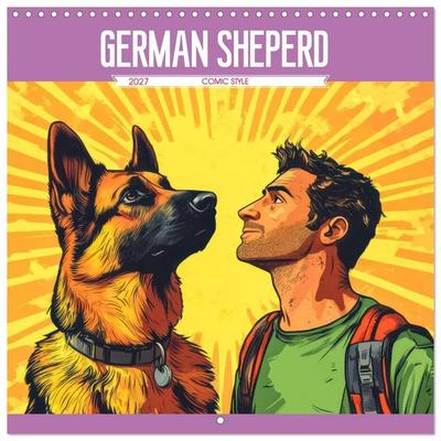 German Sheperd - Comic Style (Wall Calendar 2027 12 × 12 Inch) CALVENDO 12 Month Wall Calendar