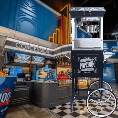 Kodotan sofa Popcorn Machine with Cart - 8oz Popper with Stainless-steel Kettle, Heated Warming Deck, and Old Maids Drawer