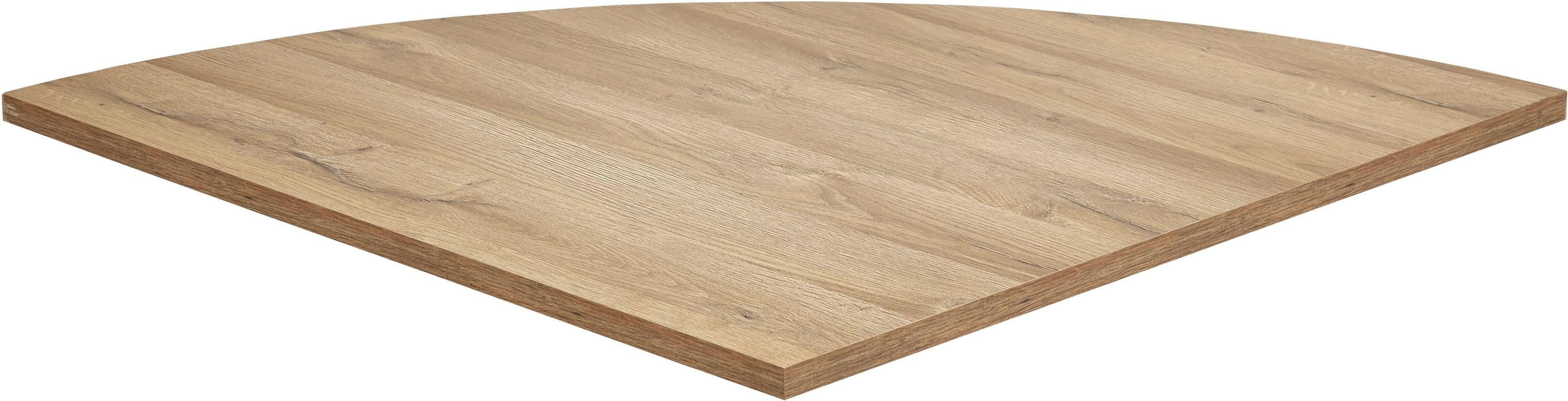 Ansteckplatte FMD "Calvi", braun (alteichefarben), B:80cm H:2,2cm T:80cm, Holzwerkstoff, Ansatztischplatten, Ansteckplatte, Ansteckplatte zur Eckverbindung von Calvi-Schreibtischen