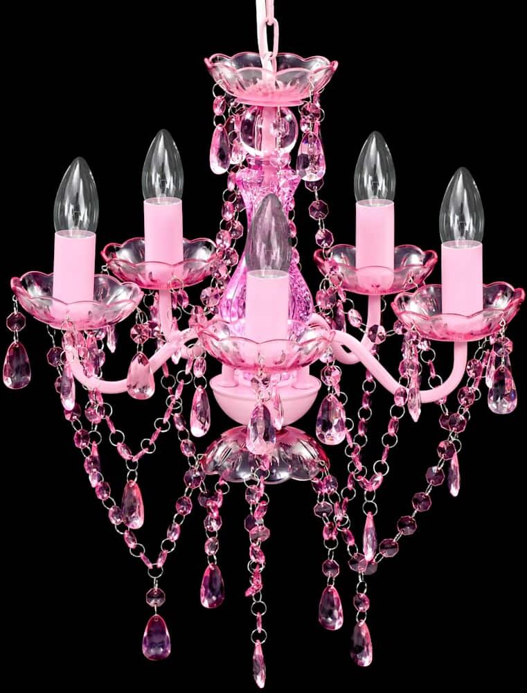 vidaXL Lustre avec 5 ampoules Crystal rose