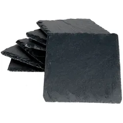 8er Set Schieferplatte 10x10cm Schwarz - 23464680