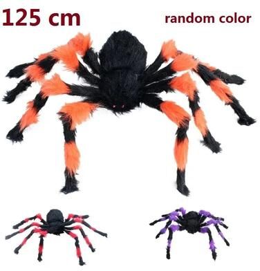 Inspired Living Giant Plush Spider Halloween Decoration For Indoor & Outdoor Displays 125cm Colorful