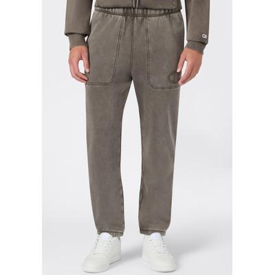 Jogginghose CHAMPION "SPORTWEAR CUFFED PANTS Standard Fit Washed", Herren, Gr. L, N-Gr, braun (mos), Obermaterial: 70% Baumwolle, 30% Polyester, Hosen Jogginghose, mit Bündchen am Beinabschluss, Standard Fit