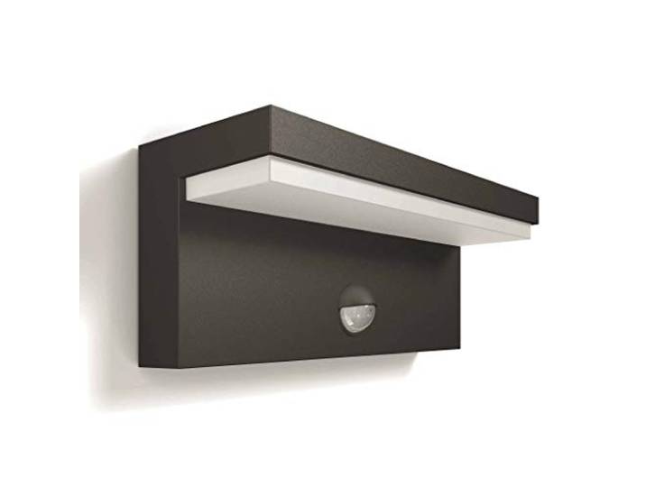 Philips Bustan Buitenwandlamp met Sensor - Antraciet - 4.5 W - Warmwit licht - Eenvoudige installatie - Geïntegreerde LED-lamp