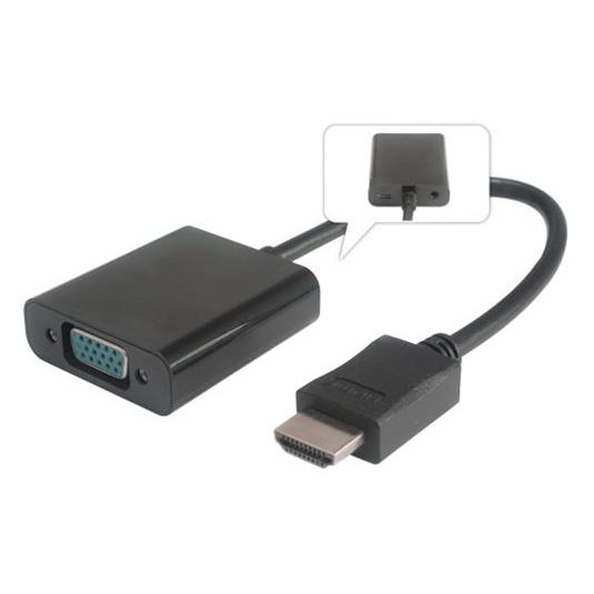 PremiumCord PÅedvodník HDMI na VGA se zvukem jack- Äerný (HDMI) (KHCON-19)
